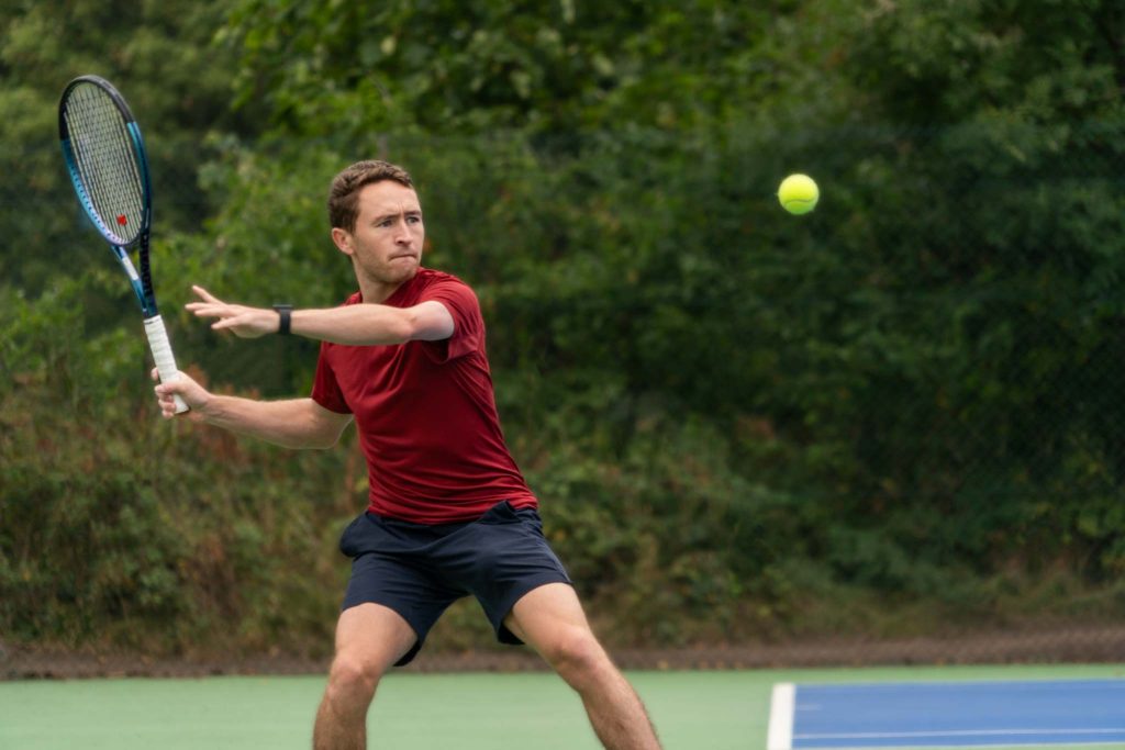 Chris Czermak testing the Wilson Ultra Pro V4 16x19 on court